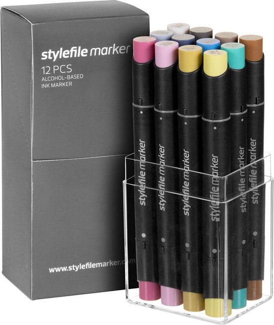 Stylefile Marker Set of 12 - Cool Grey Set