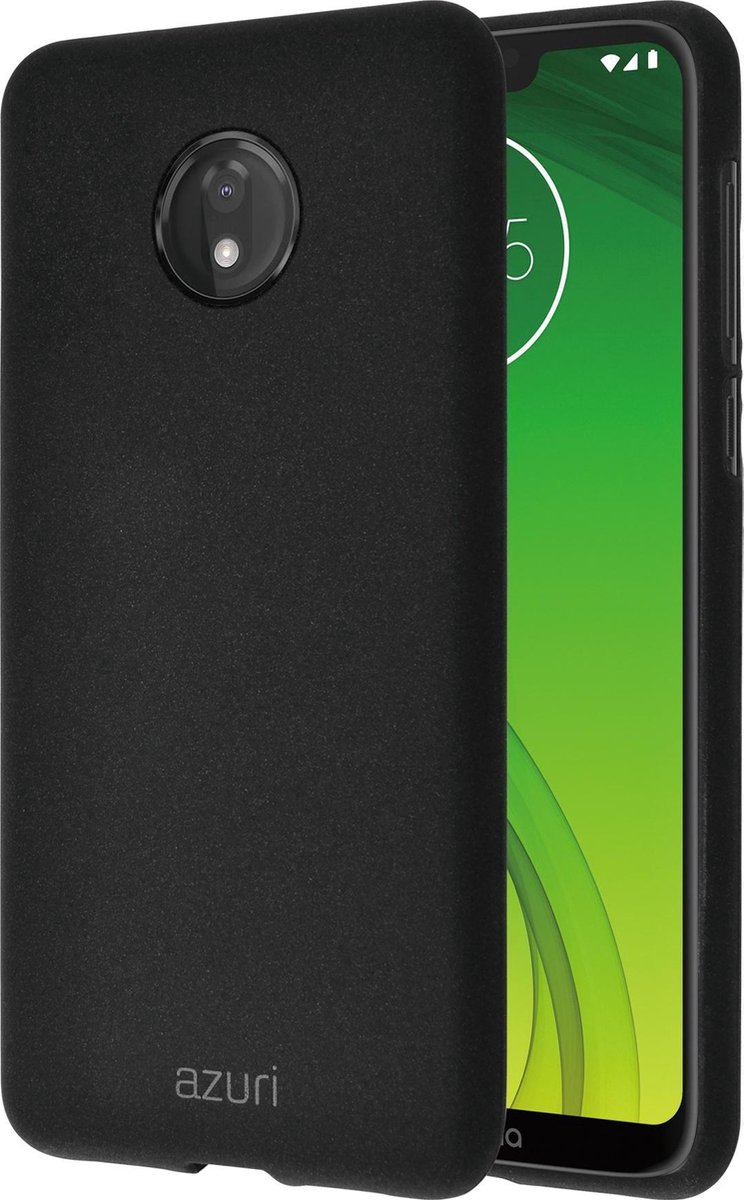 Azuri flexibel hoesje met zandtextuur - Voor Motorola G7 Power - zwart