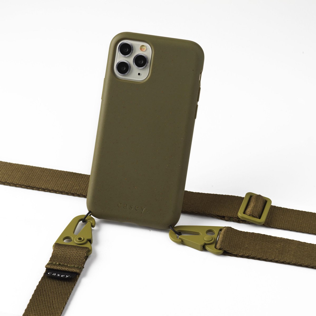 Duurzaam hoesje Apple iPhone 11 Pro Max met verticale brede band groen