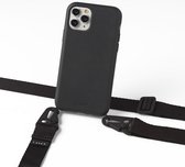 Duurzaam hoesje Apple iPhone 11 Pro Max met verticale brede band zwart