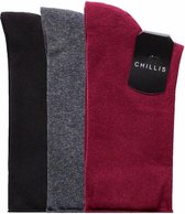 Joyful Socks Damessokken Non-Elastic Multipack 6 paar 3 kleuren: Zwart (2 paar), Grijs Melee (2 paar), Bordeaux (2 paar) maat 36-39. NU MET HOGE KORTING!!