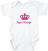 Baby rompertje Papa's Prinsesje | Korte mouw 62/68 wit