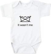 Rompertjes Baby met Tekst - It wasn't me - Wit - Maat 62/68 - Korte mouw - Kraam cadeau - Babygeschenk - Romper