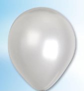 Ballonnen mini  parel metallic zilver - 12,5cm - 100st.