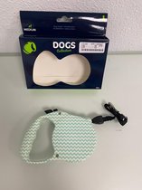 Dogs collection: hondenriem met geometrisch patroon - 1 stuk (medium/groen)