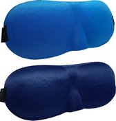 3D Slaapmaskers Donker blauw & Licht Blauw - Thuis - Slaapmasker - Verduisterend - Onderweg - Vliegtuig - Festival - Slaapcomfort - oDaani
