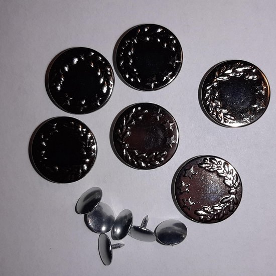 6 jeans inslagknopen - 20 mm - zilver / nikkel - jeansknopen - knopen 2 cm  voor... | bol.com