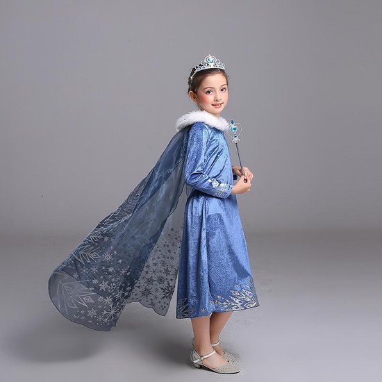 Verkleedkleding - Elsa jurk - met accessoires - Merkloos