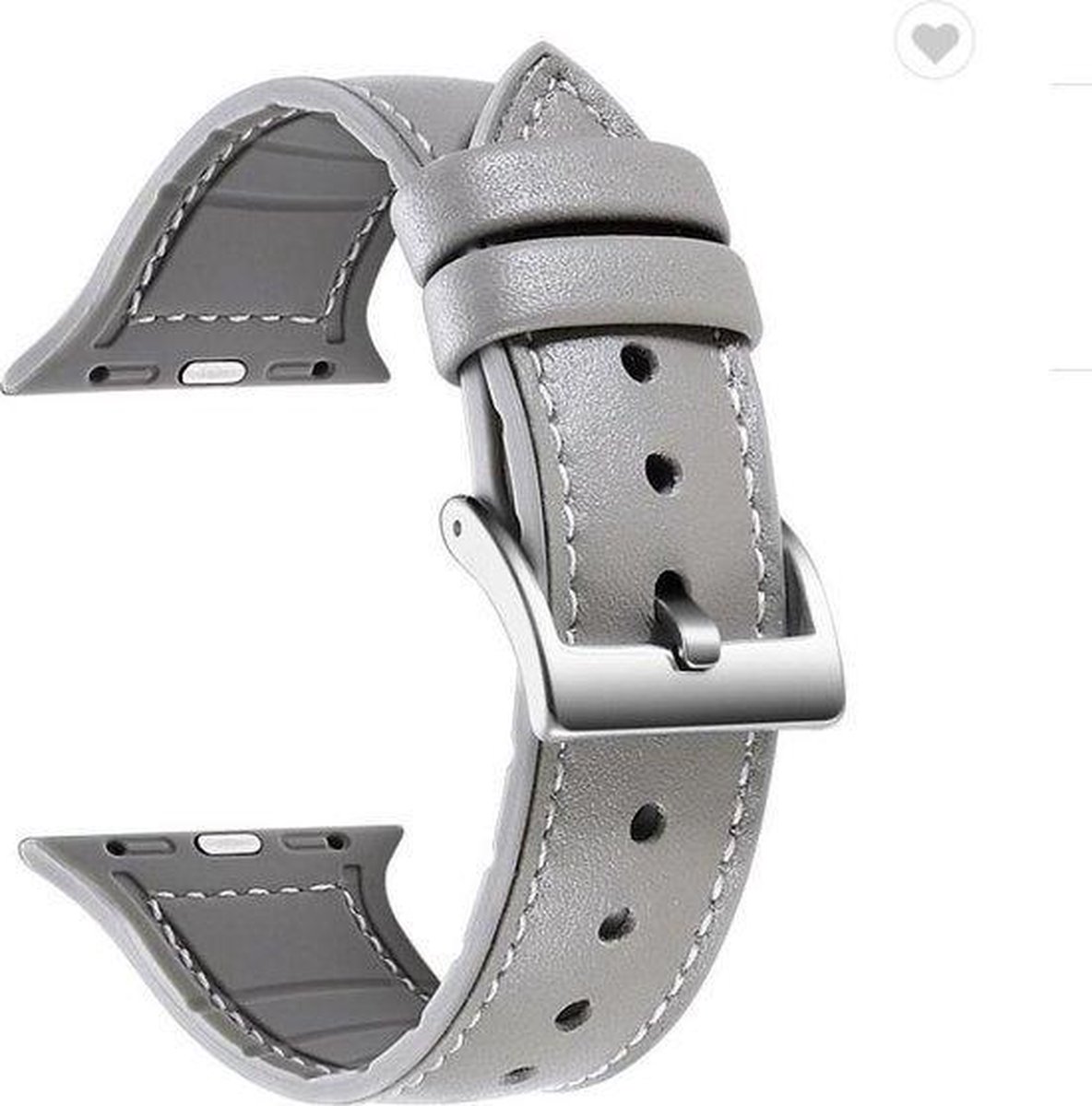 Fungus - Smartwatch bandje - Geschikt voor Apple Watch 42 / 44 / 45 / 49 mm - Series 1 2 3 4 5 6 7 8 9 SE Ultra iWatch - PU leer - Grijs