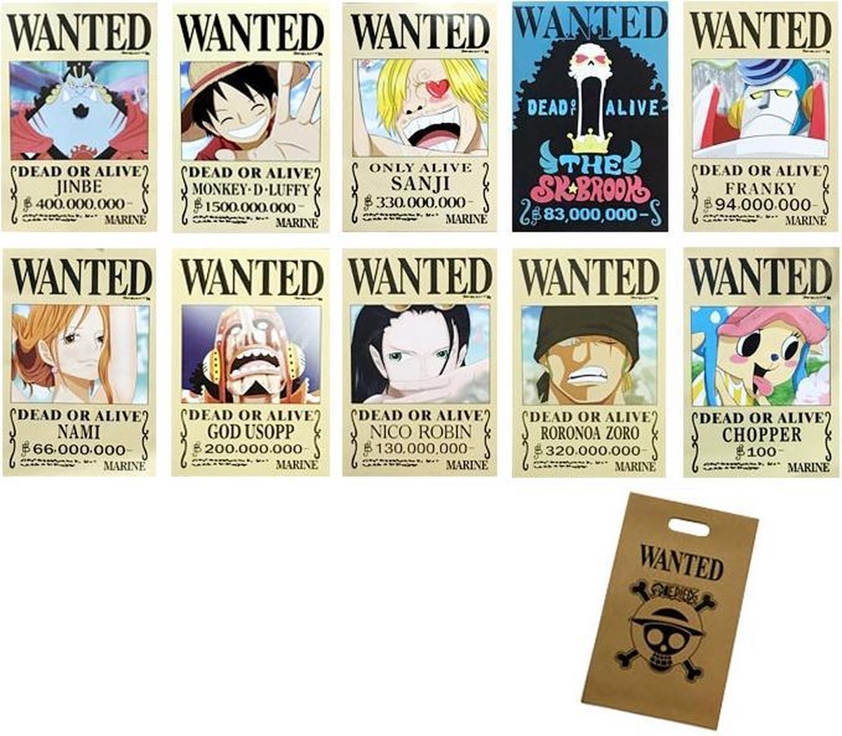 One Piece Anime Bounty XL Posters 10 stuks Mugiwara Pirates