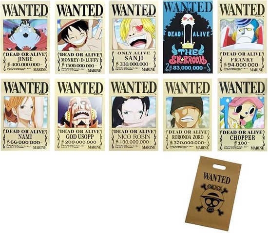 One Piece Anime Bounty Xl Posters 10 Stuks Mugiwara Pirates Bol Com