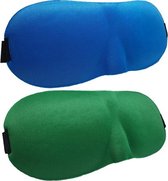 3D Slaapmaskers Groen & Licht Blauw - Thuis - Slaapmasker - Verduisterend - Onderweg - Vliegtuig - Festival - Slaapcomfort - oDaani