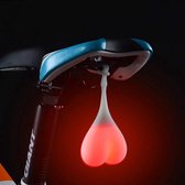 LOUZIR Opvallend waterproof fiets led achterlicht in de vorm van een slingerende balzak(met rode, lichtgevende ballen!)