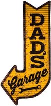 Dad's Garage Pijl.  Metalen wandbord in reliëf 60 x 30 cm.