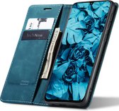 Samsung M31 Hoesje - Samsung Galaxy M31 Book Case Leer Slimline Blauw