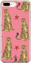 iPhone 8 Plus/7 Plus hoesje siliconen - The pink leopard | Apple iPhone 8 Plus case | TPU backcover transparant