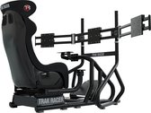 BUNDLE Trak Racer RS6 MACH 3 Black Racing Simulator and Triple 22-33″ Monitor Stand