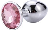 ToySecrets - Aluminium buttplug met roze diamant - Small