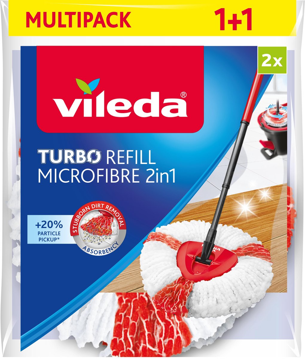 Vileda TURBO 2in1 - Vervanging - Microvezel - Bipack - Vileda