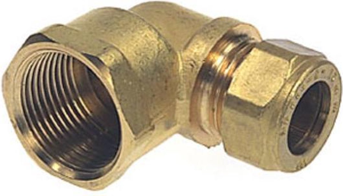 Bonfix knelkoppeling - knie - binnendraad - 3/8 x 15mm - Messing