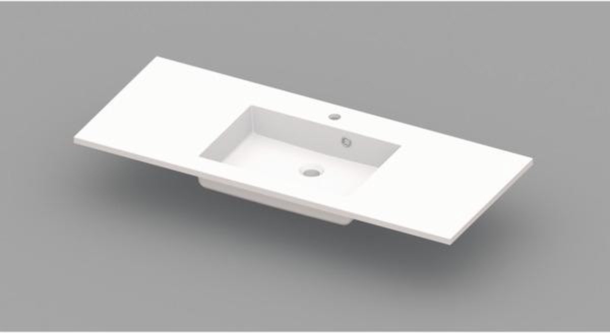 Nemo Spring Coste meubelwastafel met 1 centrale verzonken wastafel 1200 x 500 x 200 mm met overloop wit kunstmarmer