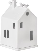 Räder theelicht huis puntdak groot wit H. 20cm - Toff Design