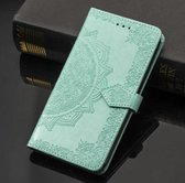 Telefoonhoesje voor Samsung Galaxy A70 | Hoogwaardig PU Leren Bookcase | Lederen Wallet Case | Pasjeshouder | Portemonnee | Mandala Patroon | Groen