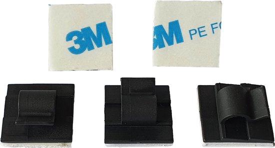 Zelfklevende Kabelclip voor 16 mm Kabels Zwart + kortpack pen (099.8964)