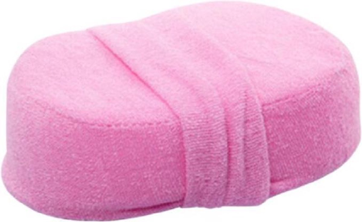 Badspons en douche spons roze lichte scrub loofah 100 duurzaam