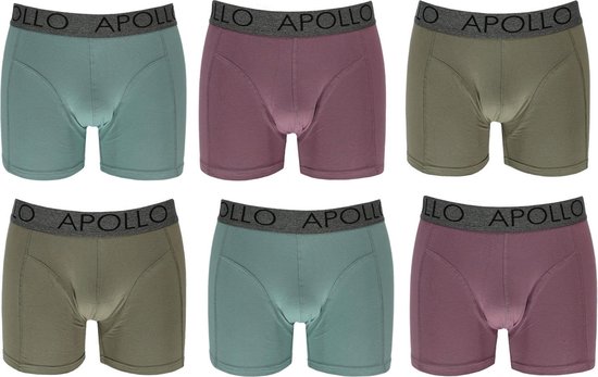 Apollo Katoen Heren Boxers - 6 pack - Maat M