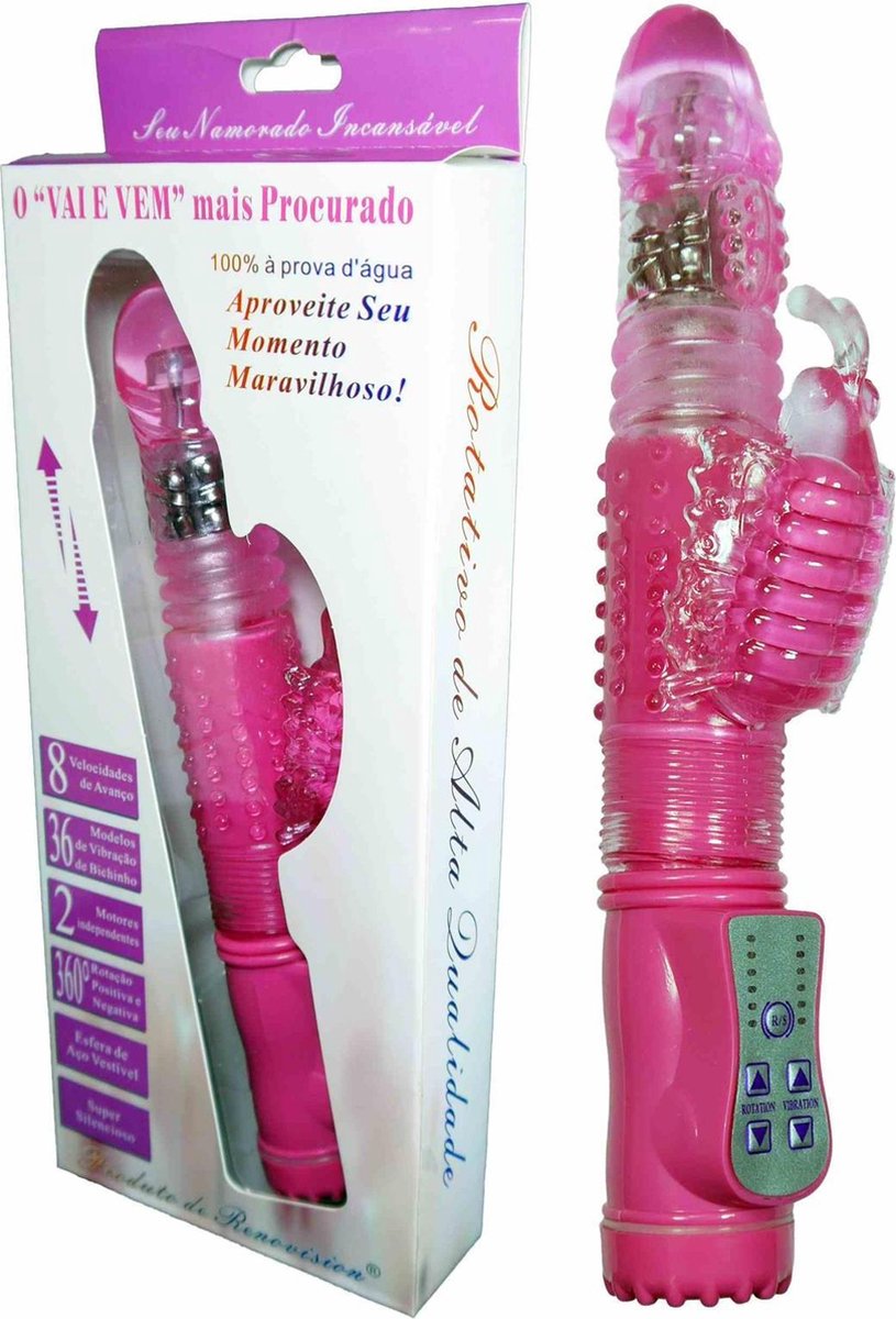 Goedkoopste Bossoftoys - Roterende doorn - Super groot 24 ,5 cm - Krachtig - Roze - Tarzan - 36 functies - 26-00102