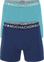 Muchachomalo boxershorts - 2-pack - solid aqua en blauw -  Maat: L