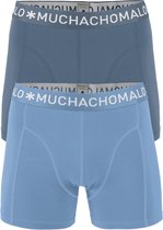 Muchachomalo boxershorts - 2-pack - solid antraciet en lichtblauw -  Maat L