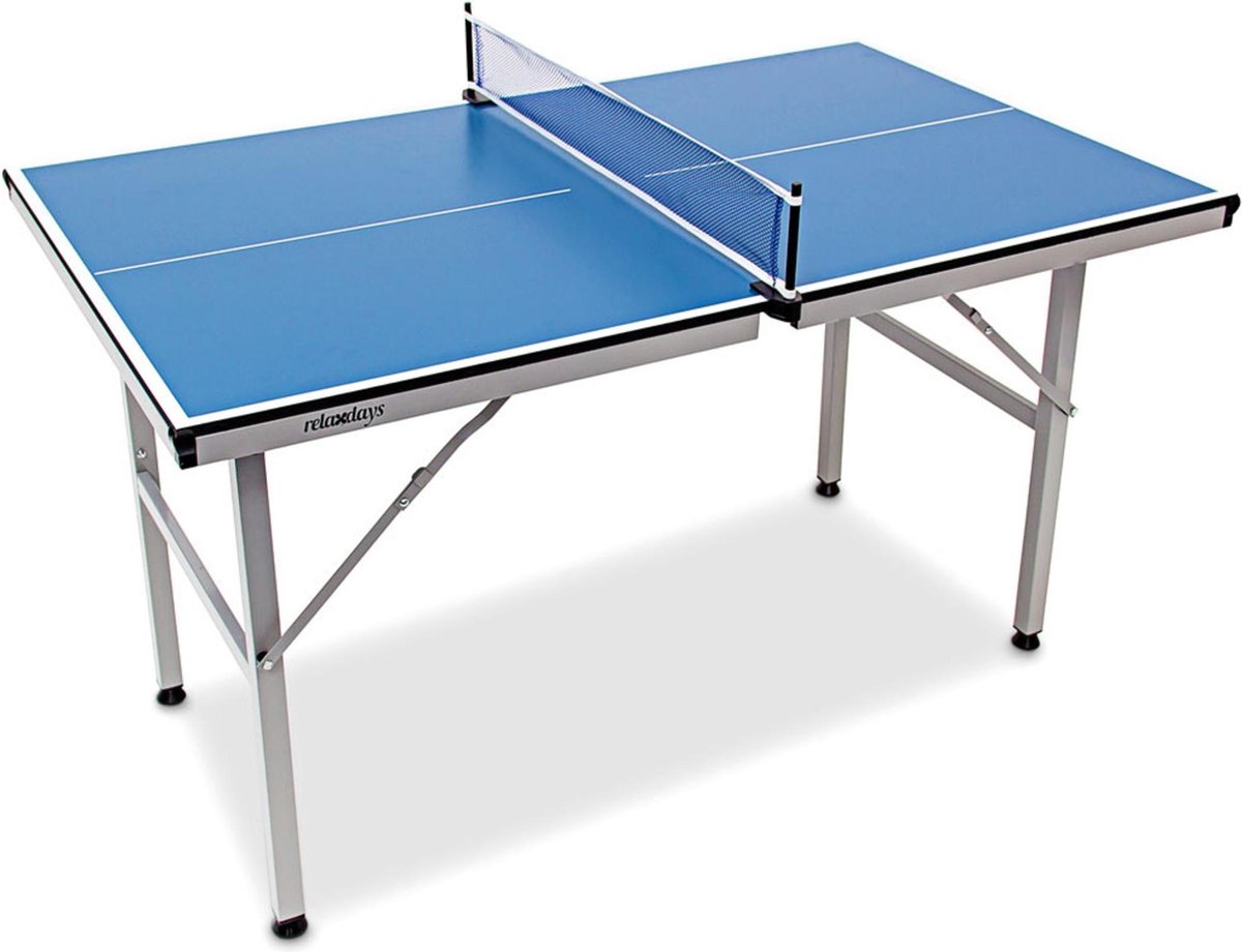 Relaxdays Table de ping-pong pliante, portable, Filet, 2 raquettes