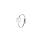 Nana  Dames Ring met letter E  - Ringen Dames- Vrouwen  zilverkleurig letter ringen
