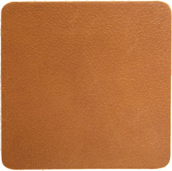 Sous-verres en cuir Xapron carré - couleur Camel (marron clair) - 4 pièces  | bol