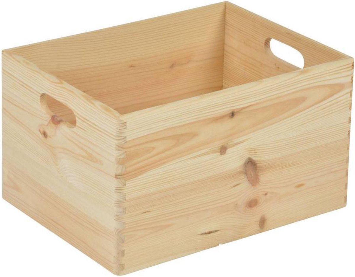 Opbergkist – massief dennenhout – 40cm x 30cm x 24cm