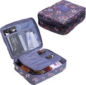 Reismonkey Toilettas/Make-up Tas met Bloemen Print – Voor Op Reis/Vakantie/Kamperen – Travel Bag Organizer voor Dames/Meisje/Kinderen – Make-up Tas/Cosmetic Bag – Reisartikelen - R
