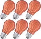 6 stuks Osram LEDlamp gekleurd E27 1.6W Oranje