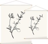 Veldlathyrus zwart-wit (Meadow Vetchling) - Foto op Textielposter - 90 x 120 cm