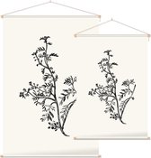 Kleine Varkenskers zwart-wit (Lesser Wart Cress) - Foto op Textielposter - 120 x 180 cm