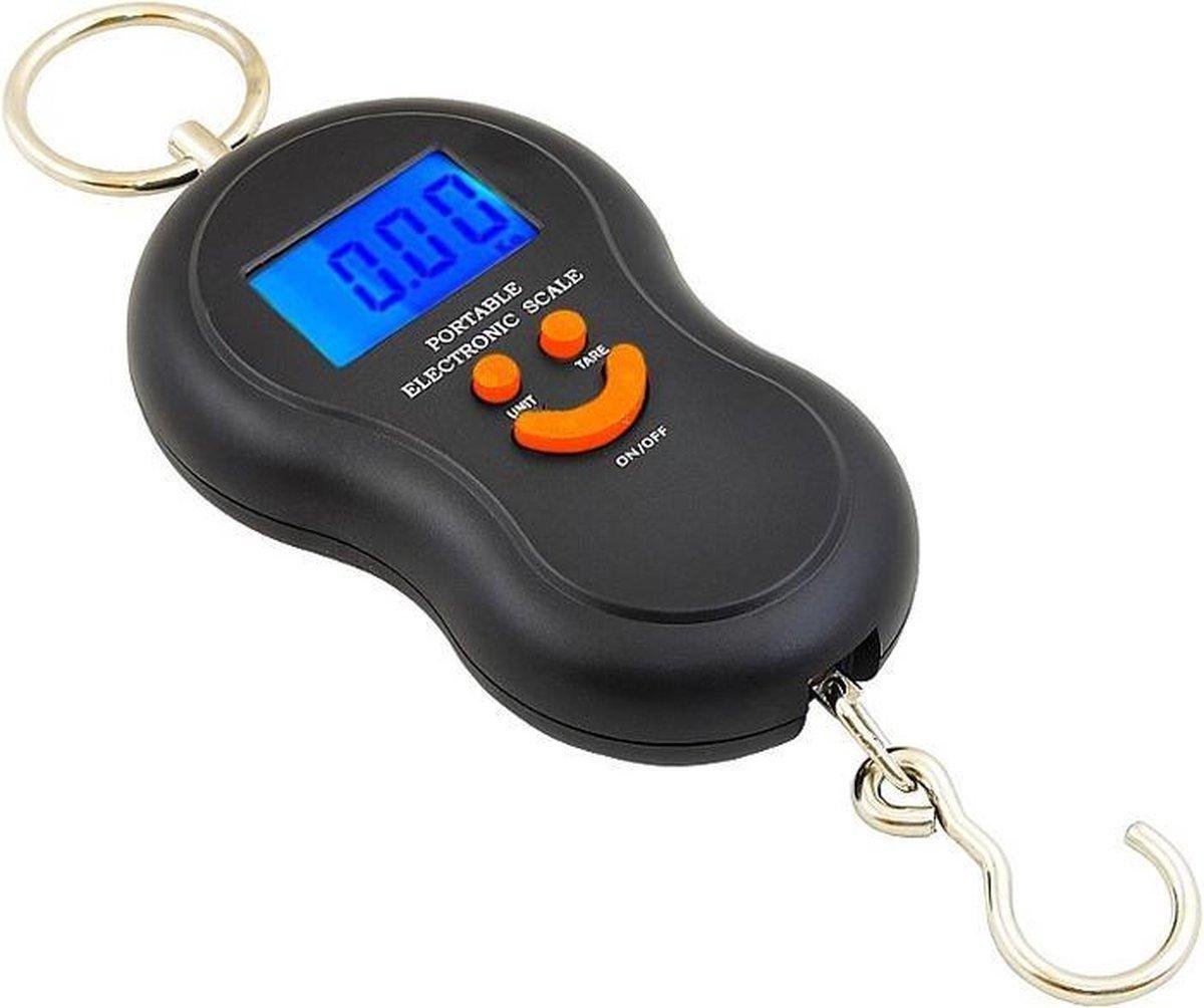 Igoods Hangweegschaal - Kraanweegschaal - Draagbare Weegschaal - Bagageweegschaal - Tot 50kg - Zwart