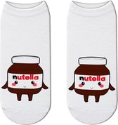 Fun sokken korte Nutella sokken met gezicht en chocolade armpjes en beentjes (31051)