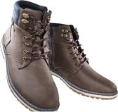 Veterboots met rits bruin maat 45