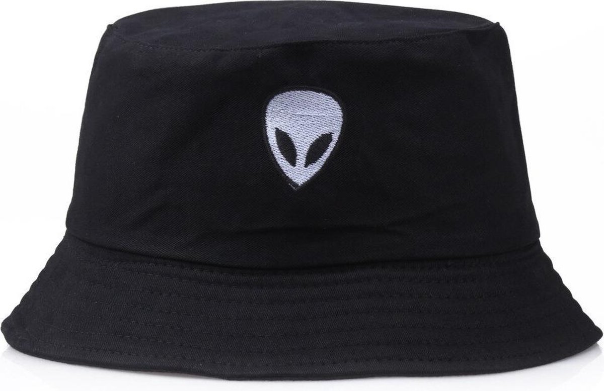 Bucket hat - Alien - Zonnehoedje - Vissershoedje - Vissers Hoed - Emmer Hoed  - Zwart | bol.com