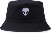 Bucket hat - Alien - Zonnehoedje - Vissershoedje - Vissers Hoed - Emmer Hoed - Zwart