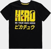 PokÃ©mon Heren Tshirt -L- Olympics - Pika Hero Zwart