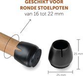 Bambooï Stoelpoot Beschermers met Viltjes - 24 Stuks - Ø 17-22mm - Ronde Doppen - Zwart