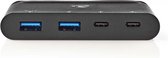 Nedis Computer Hub  USB-C™  2x USB-C™ / 2x USB 3.0 (5 G)  Power Delivery: 100 W  Zwart
