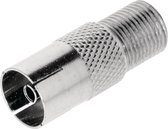 Valueline VLSP41955M Antenne Adapter F-connector Female - Coax Female (iec) Zilver